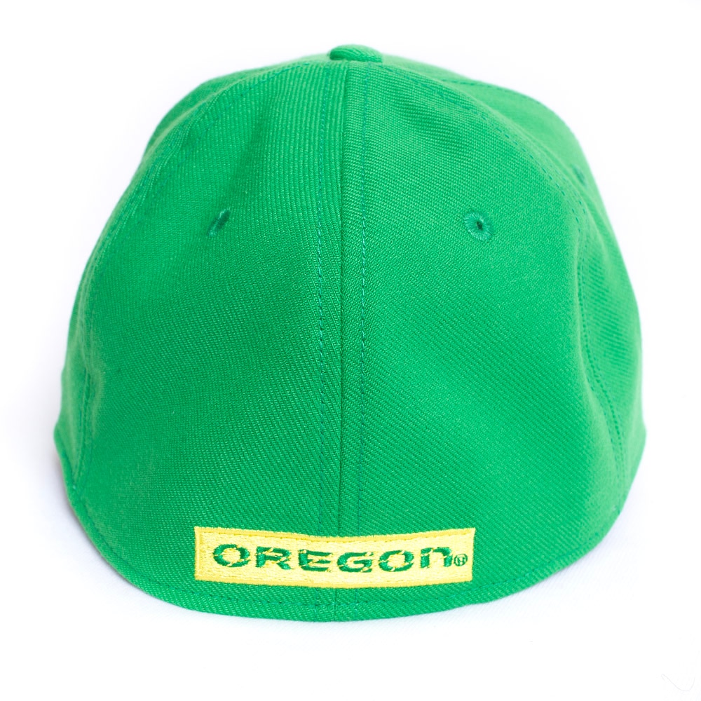 Classic Oregon O, Nike, Green, Curved Bill, Polyester Blend, Accessories, Unisex, Football, Structured, Flex, Hat, Sideline, 799119